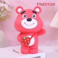 Bể Tiết Kiệm Gấu PRESTON, Handmade Độc Đáo Dâu Gấu Heo Đất, Bền Chống Rơi Hoạt Hình Dễ Thương Trang Trí Máy Tính Để Bàn Trang Trí Trang Trí Nhà