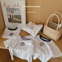 Bé Trai Bé Gái Hoạt Hình Dễ Thương Cotton Nguyên Chất Áo Thun Trẻ Em Chiếu Sáng Dạ Quang Tay Ngắn