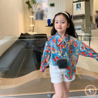 Bé Trai Bé Gái Thời Trang Thường Ngày Trẻ Con Rời Retro In Hoa Thiết Kế Ve Áo Dài Tay Áo Sơ Mi Áo