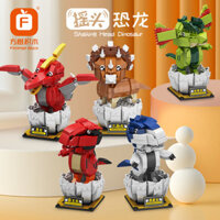 Bé Trai Sáng Tạo Đồ Chơi Hạt Nhỏ Khối Xây Dựng Lắp Ráp Khủng Long Tyrannosaurus Tyrannosaurus Triceratops Đồ Chơi Trẻ Em Quà Tặng 2707