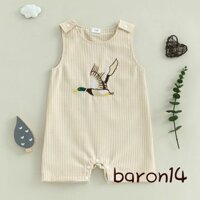 Bé Trai Sọc Tổng Thể Áo Liền Quần Vịt Thêu Không Tay Tank Quần Áo Mùa Hè