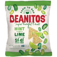 Beanitos Hint of Lime Bean Chips with Sea Salt Plant Based Protein Good Source Fiber Gluten Free Non-GMO Vegan Corn Free Tortilla Chip Snack 1 Ounc...