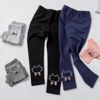 Bear LEADER Trẻ Em Hoạt Hình Quần Legging Cho Bé Gái Skinny Cotton Co Giãn Quần Leggins Mèo Họa Tiết Hoạt Hình Tập Đi Quần Áo Trẻ Em 3-8Y