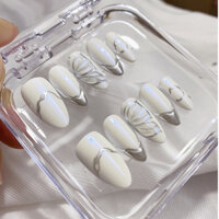 Bear Nail - Nailbox tráng gương vân nổi ánh ngọc trai xanh