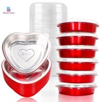 Beartwo  12 Gói Chảo Bánh Hình Trái Tim 8 Inch Có Nắp, Chảo Trái Tim Lá Dùng Một Lần Lớn 23oz Cho Ngày Lễ Tình Nhân & Mẹ, Đẹp