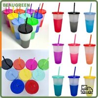 Beaugreen 10 Cái / bộ 24oz 710ML Cốc Sippy Mùa Hè, Có Nắp Chai Nước Cà Phê Trà Bong Bóng Sippy, Cốc Sữa Nước ép Sáng Tạo Cốc Lạnh Dung Tích Lớn