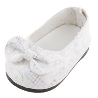 Beautiful White Bowknot Flats Shoes for American Doll Doll Clothes