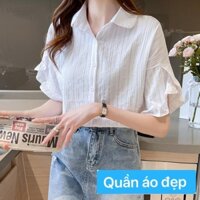 [Beauty] Set Áo Chiffon Ngắn Tay + Chân Váy Ngắn Màu Trắng Phong Cách Mới Thời Trang Mùa Hè 2023 y23]