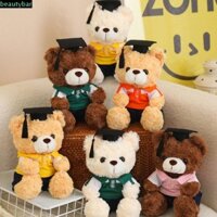 Beautybar Đồ chơi sang trọng gấu độc thân, có mũ bác sĩ Đồ chơi nhồi bông Mũ bác sĩ Búp bê gấu tốt nghiệp, Phim hoạt hình Búp bê mềm 23cm Ngồi gấu Đồ chơi sang trọng ủng hộ bữa tiệc