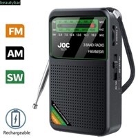 Beautybar FM AM SW Radio, Đài phát thanh chạy bằng pin có thể sạc lại Type-C, Màn hình hiển thị HD di động Con trỏ Transistor đa chức năng Pocket Radio Elder