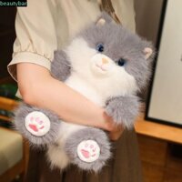 Beautybar Thú Nhồi Bông Búp Bê Mèo, Bông PP Lông Tơ Mô Phỏng Mèo Sang Trọng Đồ Chơi, Kawaii Hoạt Hình Thoải Mái Ins Xám Mèo Con Búp Bê Mềm Trang Trí Nhà
