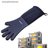 [Beautyblissbazaar] Khâu màu trơn chịu nhiệt Găng tay nấu ăn nhà bếp Lò nướng chống trượt bền Găng tay nướng BBQ cực dài hữu ích [vn]