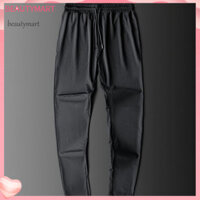 [Beautymart] Thời trang mùa hè Mid Rise Thắt lưng thun thẳng Quần thứ chín Ice Cool Loose Quần nam