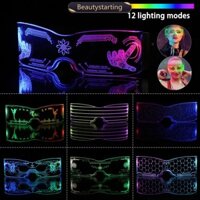 Beautystarting Không Dây Dạ Quang Kính LED Halloween Giáng Sinh Sinh Nhật Neon Đảng Hộp Đêm Đèn LED Phát Sáng Trong Bóng Tối M7P5