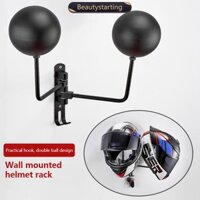 Beautystarting Mũ bảo hiểm xe máy Giá treo tường có móc đôi 180 Mũ bảo hiểm xoay Hiển thị Giá đỡ mũ bảo hiểm / Móc treo áo khoác Giá đỡ mũ bảo hiểm xe đạp H5O1
