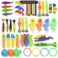 Beautystarting Trẻ Em Bể Bơi Lặn Đồ Chơi Lặn Xung Quanh Rong Biển Đá Quý Săn Kho Báu Đồ Chơi Nước Bơi Dụng Cụ Huấn Luyện Bộ Đồ Chơi Nước Ngoài Trời Mùa Hè F4S4