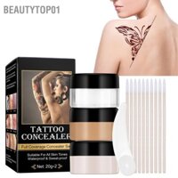 BeautyTop01 Kem Che Khuyết Điểm Hình Xăm 2 Màu Chống Nước Dưỡng Ẩm Lâu Dài Sẹo Vết Thâm 0.7oz