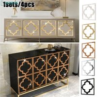 Beautyve 4X 20 * 20CM PS Bảng Gương Dán Tường Phòng Ngủ Decal DIY Trang Trí Nhà Nghệ Thuật