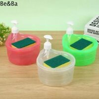 BEBA Nhựa Bơm xà phòng Thuận tiện Với miếng bọt biển Đĩa phân phối tự động chất tẩy rửa Giá đỡ xốp Tròn Hộp ép xà phòng rửa bát đĩa Phòng tắm