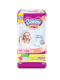 {Bedding accessories} Miếng lót sơ sinh Bobby Newborn NB1 - 108 miếng - Siêu thấm khô thoáng (Tặng