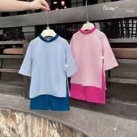 [BEEMO] Set áo dài cách tân - áo dài tết cho bé gái từ 9-24kg chất liệu lụa ngọc trai ADT2502