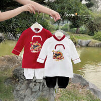 [BEEMO] Set áo dài cách tân in hình rồng- áo dài tết cho bé trai từ 9-24kg ADT2504