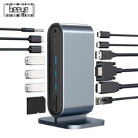 Beeye 12 trong 1 USB-C Splitter Laptop 4K HDMI TF Reader Dock Station