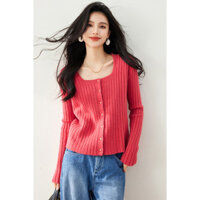 Behs Thời trang cổ vuông Thời gian giải trí Áo khoác rộng đa năng D3529