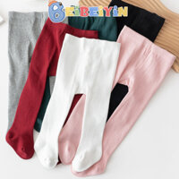 Beibeiyin Baby Cotton Co giãn Slim-fit Quần legging màu trơn công chúa nhỏ