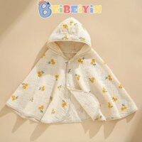Beibeiyin Khăn tắm thấm mềm có mũ trùm đầu cho bé