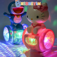 Beibeiyin Trẻ em hát đi bộ xoay đèn cân bằng đồ chơi hoạt hình ô tô