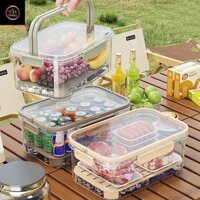 Beiduoya Cấp Thực Phẩm Nhựa Di Động Di Động Ngoài Trời Hộp Dã Ngoại Lớn Hình Chữ Nhật Tủ Lạnh Bảo Quản Hộp Kín Làm Lạnh