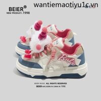 Beier Hoạt Hình Giày Trắng Nữ Mùa Xuân 2024 Đế Dày Phù Hợp Với Niche 2023 Bán Chạy Giày Thể Thao