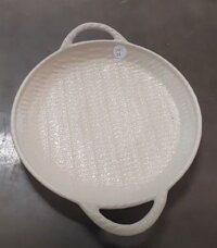 Beige - 2-handle Pan 28cm - Chảo 2 quai đan tre 28cm màu be (Bamboo collection)