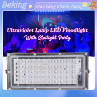 Beking Đèn pha LED 50W màu đen IP65 Chống nước 395‑400nm UV sân khấu tiệc xung quanh Ổ cắm US 100‑240V