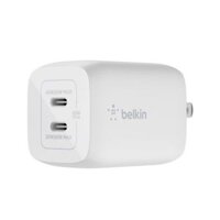 Belkin 65W charger, 2 USB-C ports, PD 3.0 PPS GaN, White