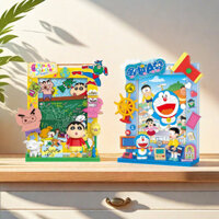 Belle Khối Xây Dựng Crayon Shin-Chan Doremon Khung Ảnh Đồ Chơi Quà Tặng Đồ Trang Trí