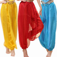 Belly dance harem quần khiêu vũ shinny sequin balloon bloomers quần