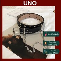 Belt 2 lỗ, thắt lưng dây nịt đục 2 lỗ ulzzang korea tặng kèm chain, ảnh thật