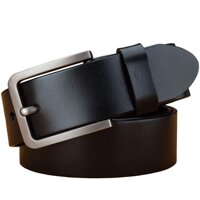 Belt Leisure Men's Casual Minimalist Leather Belt Dress Belt Reversible (Color : Black, Size : 135cm)