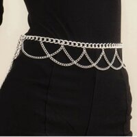 Belt xích thắt lưng thời trang dây đeo thắt lưng bản nhỏ nam nữ cá tính sang chảnh nhiều layer Âu Mỹ - Mẫu 3