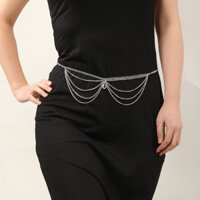 Belt xích thắt lưng thời trang dây đeo thắt lưng bản nhỏ nam nữ cá tính sang chảnh nhiều layer Âu Mỹ - mẫu 4