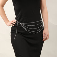 Belt xích thắt lưng thời trang dây đeo thắt lưng bản nhỏ nam nữ cá tính sang chảnh nhiều layer Âu Mỹ - Mẫu 2