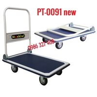 [Bền đẹp rẻ- VIDEO] Xe đẩy hàng 150kg, Xe đẩy hàng 4 bánh maxkiwi pt-0091 mới( SÀN THÉP+ TAY GẤP GỌN)