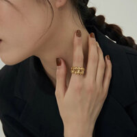 Bện Nhẫn Set-Open Niche Unisex Retro Cặp Đôi Nhẫn-Nam Nữ Vòng Tay Có Thể Điều Chỉnh