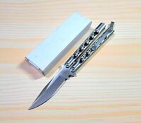 Benchmade Model 31 Clip Point Satin Balisong Knife (SV-SV)