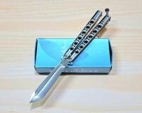 Benchmade Model 47 Tanto Edge Satin Balisong Knife (SV-SV)