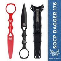 Benchmade - SOCP Dagger 176 Combo with Black Sheath, Skelentonized Dagger, Plain Edge, Coated Finish, Black Handle