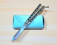 Benchmade TheONE Model 47 Tanto Edge Mirror Polish Balisong Knife (SV-SV)