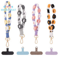 Benecreat 1 Bộ 4 Vòng Tay Hoa Bông Mặt Dây Chuyền Trang Trí Với 4 Nhựa Điện Thoại Di Động Dây Buộc Tether Màu Hỗn Hợp 225x21mm